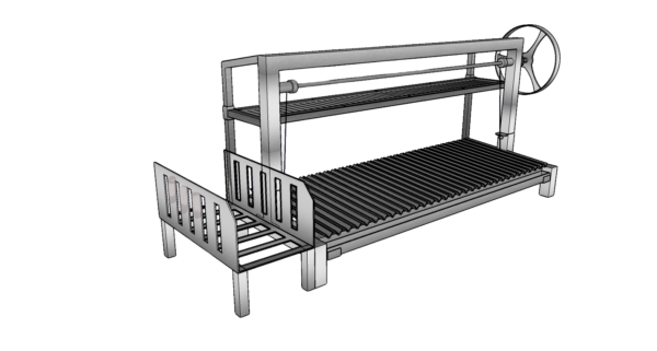 höhenverstellbarer-holzkohlegrill-edelstahl