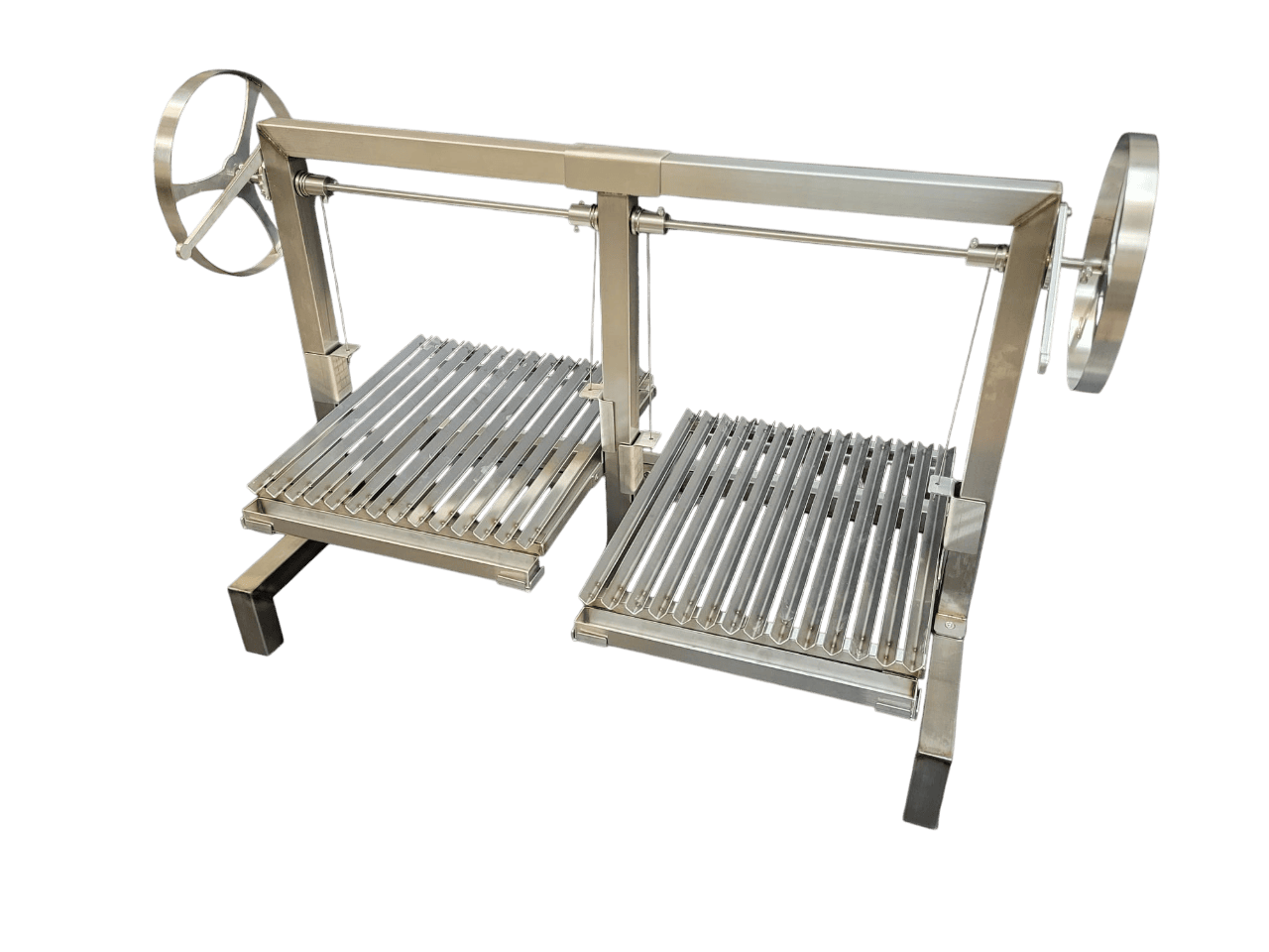 AsaDoppel Holzkohlegrill von asadogrill.at zeigt Höhe Edelstahl Qualität