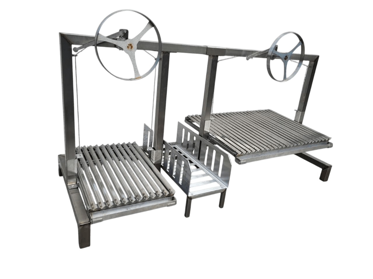 XXL doppelholzkohle grill mit Lücke von asadogrill.at handgefertigt aus 100 % Edelstahl