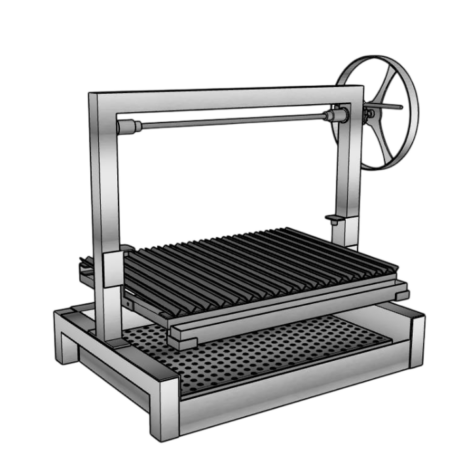 Standard Asado Grill Dual-Coal System Edelstahl Argentinischer Holzkohlegrill